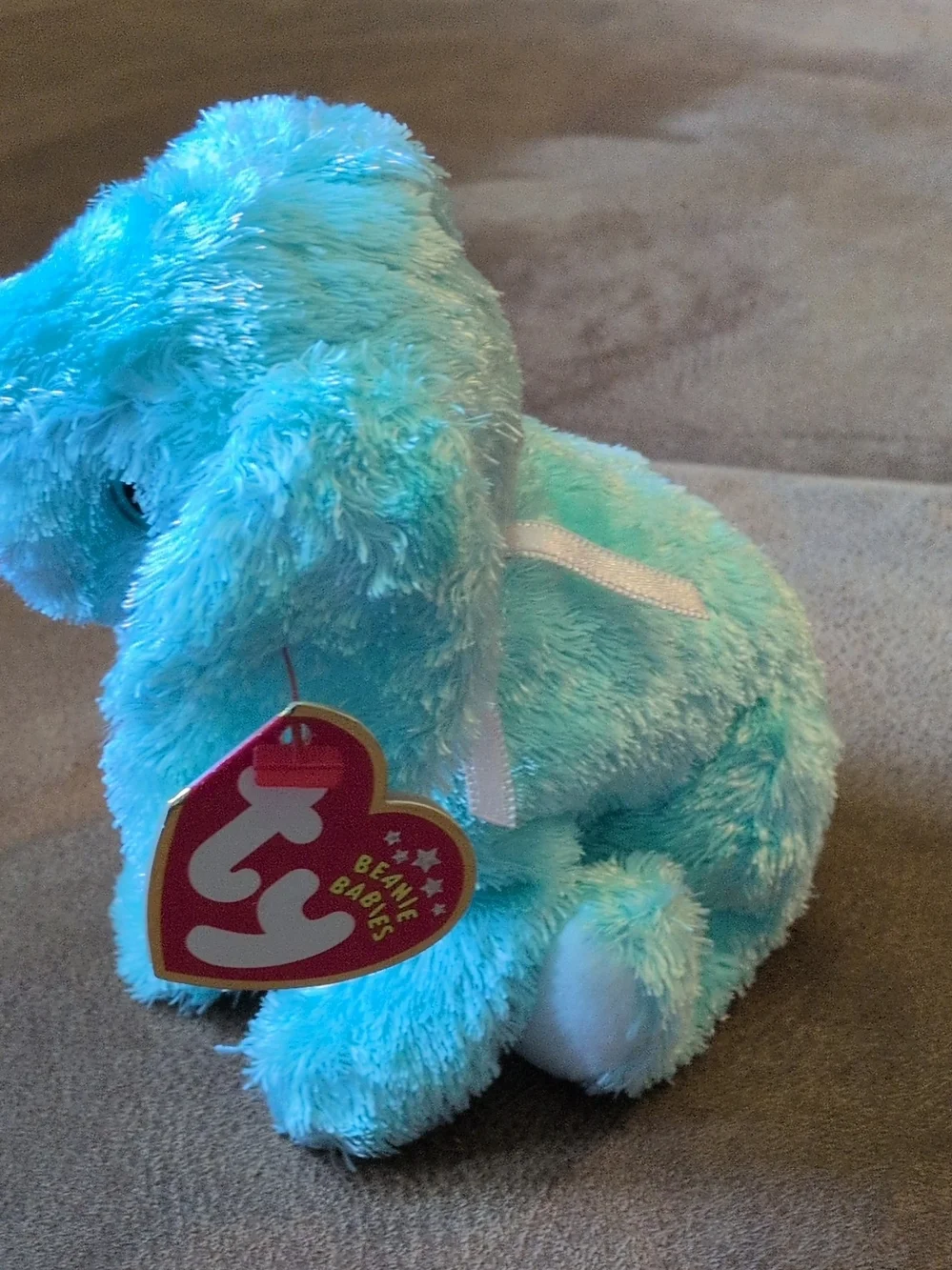 TY Beanie Babie Spring Plush Blue Bunny Small Pet Toy - Soft Comfort Plush
